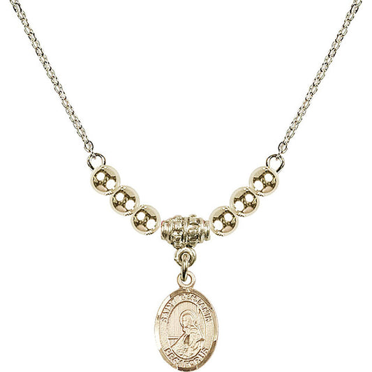 14kt Gold Filled Saint Benjamin Birthstone Necklace with Gold Filled Beads - 9013