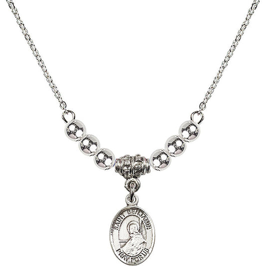 Sterling Silver Saint Benjamin Birthstone Necklace with Sterling Silver Beads - 9013
