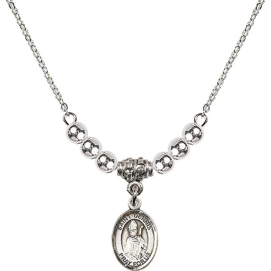 Sterling Silver Saint Dennis Birthstone Necklace with Sterling Silver Beads - 9025