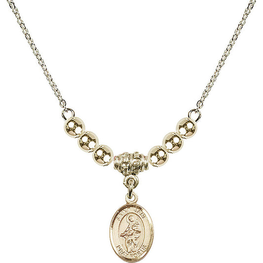 14kt Gold Filled Saint Jane of Valois Birthstone Necklace with Gold Filled Beads - 9029