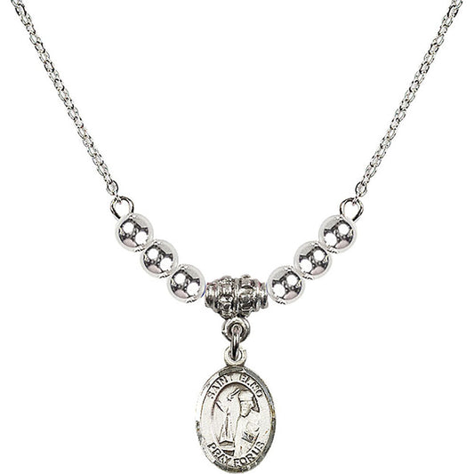 Sterling Silver Saint Elmo Birthstone Necklace with Sterling Silver Beads - 9031