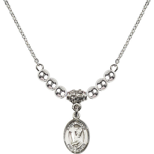 Sterling Silver Saint Helen Birthstone Necklace with Sterling Silver Beads - 9043