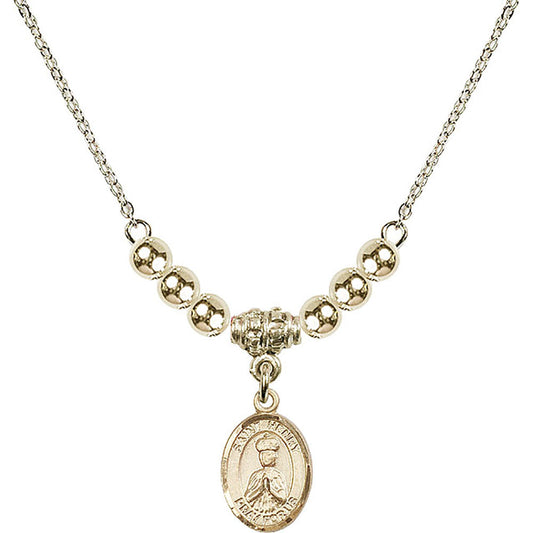 14kt Gold Filled Saint Henry II Birthstone Necklace with Gold Filled Beads - 9046