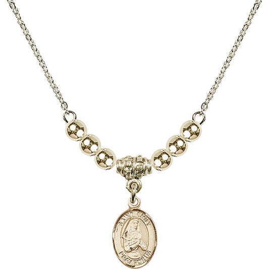 14kt Gold Filled Saint Emily de Vialar Birthstone Necklace with Gold Filled Beads - 9047