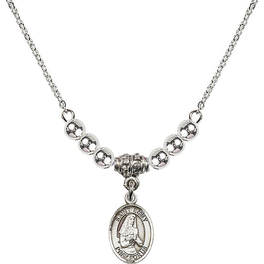 Sterling Silver Saint Emily de Vialar Birthstone Necklace with Sterling Silver Beads - 9047