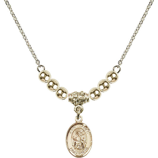 14kt Gold Filled Saint James the Greater Birthstone Necklace with Gold Filled Beads - 9050