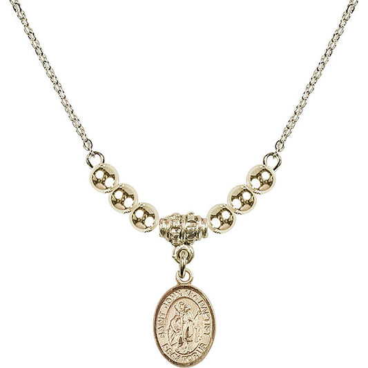 14kt Gold Filled Saint John the Baptist Birthstone Necklace with Gold Filled Beads - 9054