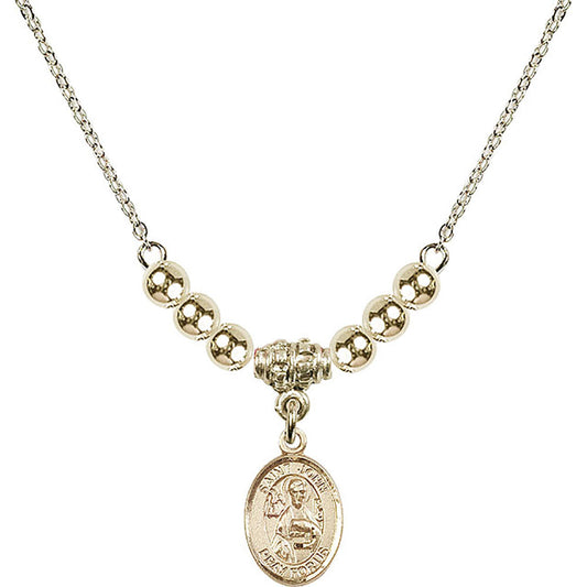 14kt Gold Filled Saint John the Apostle Birthstone Necklace with Gold Filled Beads - 9056