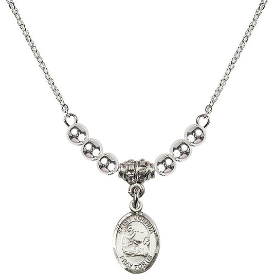 Sterling Silver Saint Joshua Birthstone Necklace with Sterling Silver Beads - 9059