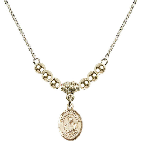 14kt Gold Filled Saint Lawrence Birthstone Necklace with Gold Filled Beads - 9063
