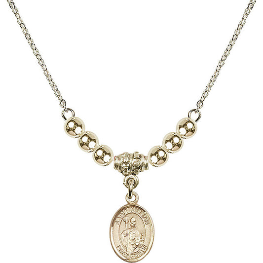 14kt Gold Filled Saint Kilian Birthstone Necklace with Gold Filled Beads - 9067