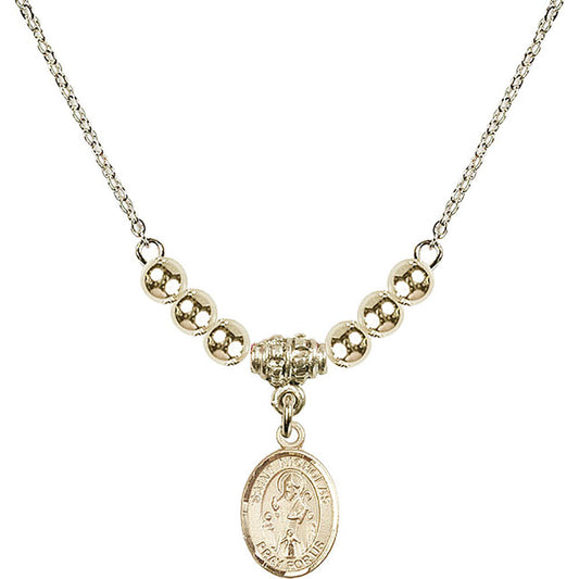 14kt Gold Filled Saint Nicholas Birthstone Necklace with Gold Filled Beads - 9080