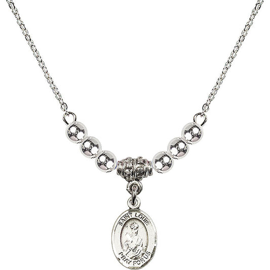 Sterling Silver Saint Louis Birthstone Necklace with Sterling Silver Beads - 9081