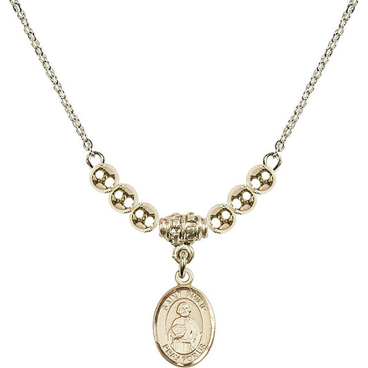 14kt Gold Filled Saint Philip the Apostle Birthstone Necklace with Gold Filled Beads - 9083