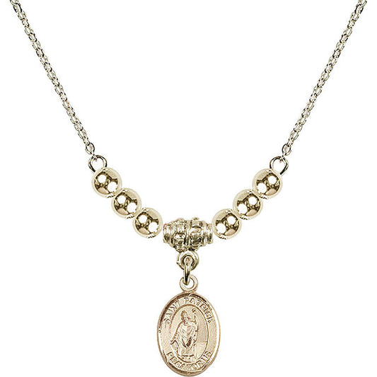 14kt Gold Filled Saint Patrick Birthstone Necklace with Gold Filled Beads - 9084