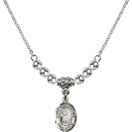 Sterling Silver Saint Bonaventure Birthstone Necklace with Sterling Silver Beads - 9085