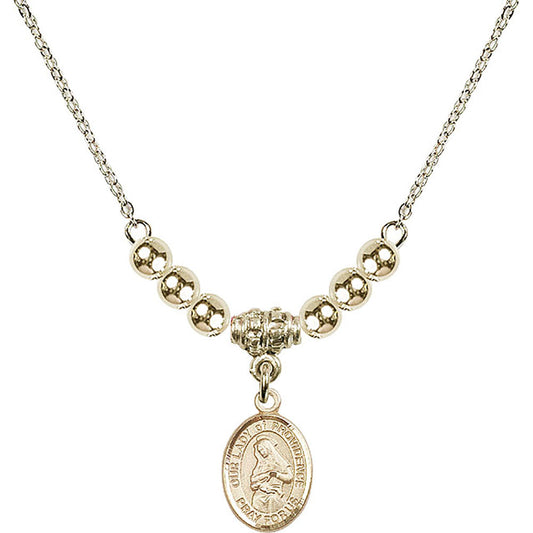 14kt Gold Filled Our Lady of Providence Birthstone Necklace with Gold Filled Beads - 9087