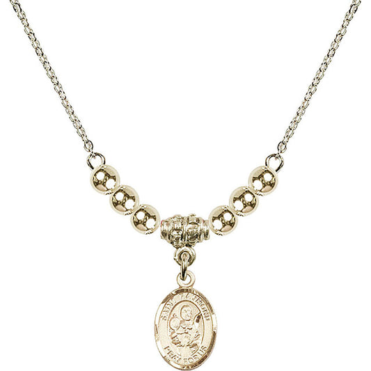 14kt Gold Filled Saint Raymond Nonnatus Birthstone Necklace with Gold Filled Beads - 9091