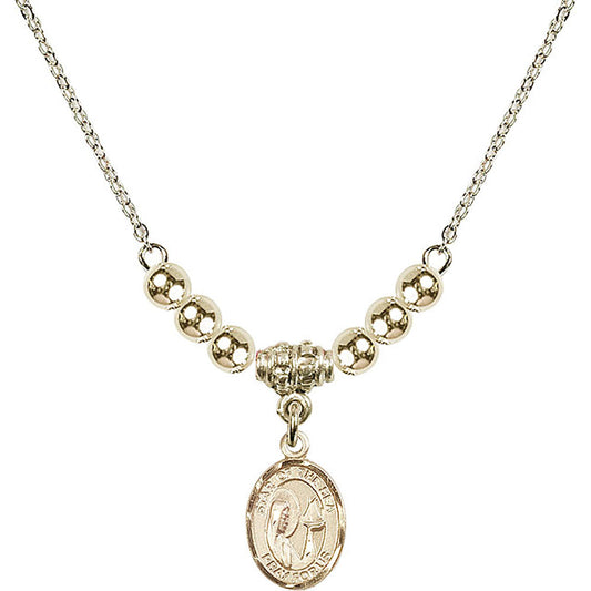 14kt Gold Filled Our Lady Star of the Sea Birthstone Necklace with Gold Filled Beads - 9101