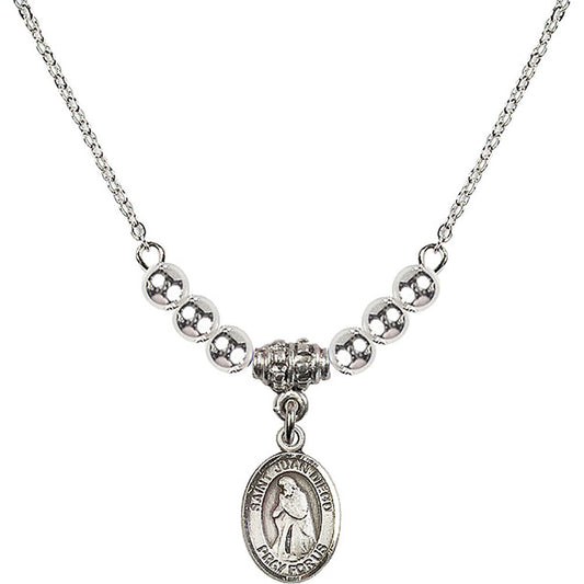 Sterling Silver Saint Juan Diego Birthstone Necklace with Sterling Silver Beads - 9111