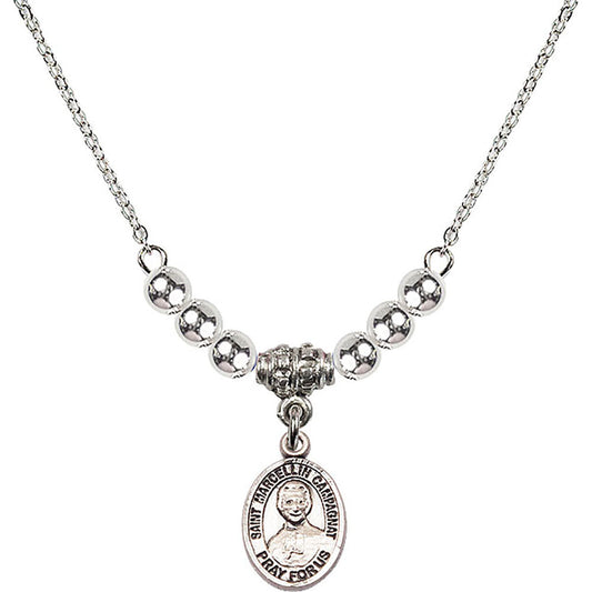 Sterling Silver Saint Marcellin Champagnat Birthstone Necklace with Sterling Silver Beads - 9131