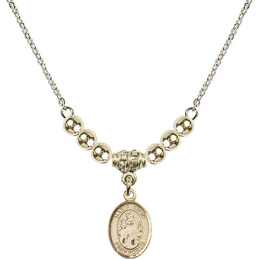 14kt Gold Filled Maria Stein Birthstone Necklace with Gold Filled Beads - 9133