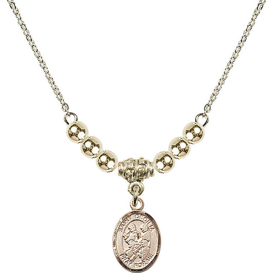 14kt Gold Filled Saint Cecilia / Marching Band Birthstone Necklace with Gold Filled Beads - 9179