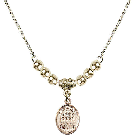 14kt Gold Filled Saint Cecilia / Choir Birthstone Necklace with Gold Filled Beads - 9180