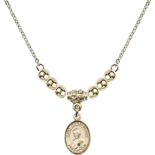 14kt Gold Filled Saint John Neumann Birthstone Necklace with Gold Filled Beads - 9204