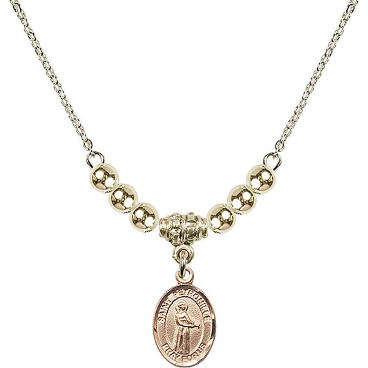 14kt Gold Filled Saint Petronille Birthstone Necklace with Gold Filled Beads - 9209