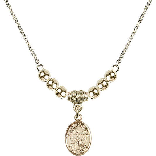 14kt Gold Filled Saint Germaine Cousin Birthstone Necklace with Gold Filled Beads - 9211