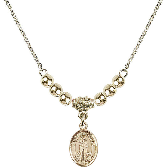 14kt Gold Filled Saint Barnabas Birthstone Necklace with Gold Filled Beads - 9216
