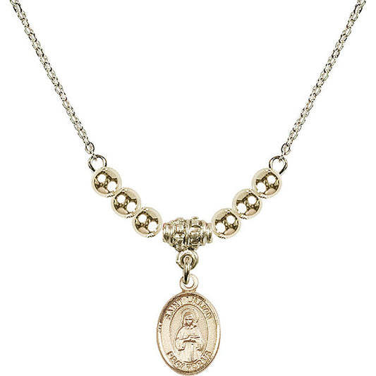 14kt Gold Filled Saint Lillian Birthstone Necklace with Gold Filled Beads - 9226