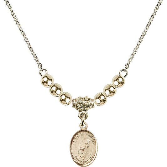 14kt Gold Filled Blessed Trinity Birthstone Necklace with Gold Filled Beads - 9249