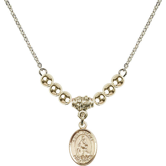 14kt Gold Filled Saint Rachel Birthstone Necklace with Gold Filled Beads - 9251