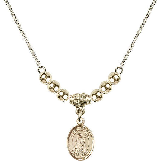14kt Gold Filled Saint Grace Birthstone Necklace with Gold Filled Beads - 9255