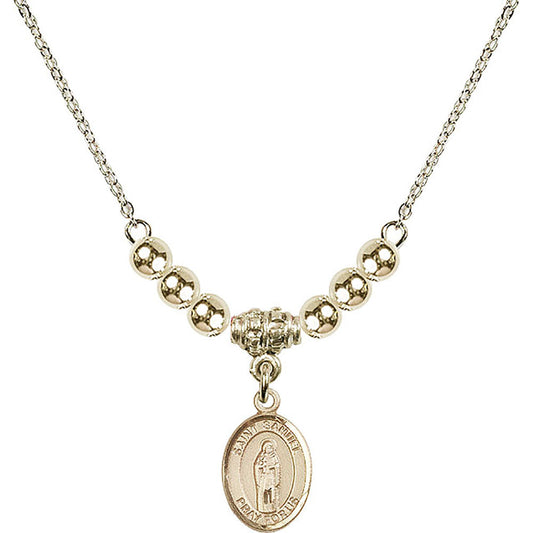 14kt Gold Filled Saint Samuel Birthstone Necklace with Gold Filled Beads - 9259