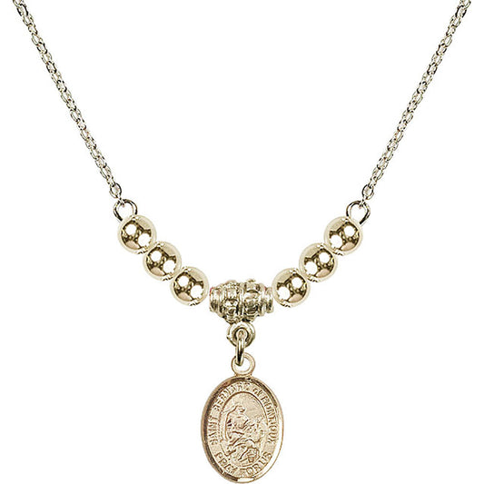 14kt Gold Filled Saint Bernard of Montjoux Birthstone Necklace with Gold Filled Beads - 9264