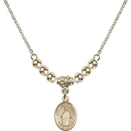 14kt Gold Filled Our Lady of Africa Birthstone Necklace with Gold Filled Beads - 9269