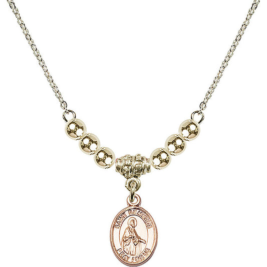 14kt Gold Filled Saint Remigius of Reims Birthstone Necklace with Gold Filled Beads - 9274