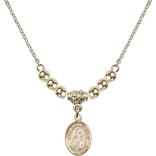 14kt Gold Filled Saint Basil the Great Birthstone Necklace with Gold Filled Beads - 9275