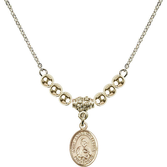 14kt Gold Filled Saint James the Lesser Birthstone Necklace with Gold Filled Beads - 9277