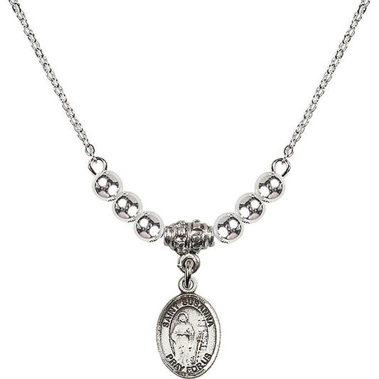 Sterling Silver Saint Susanna Birthstone Necklace with Sterling Silver Beads - 9280