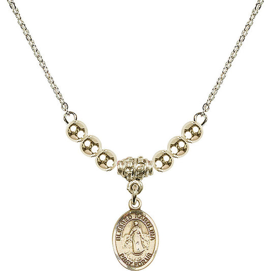 14kt Gold Filled Blessed Karolina Kozkowna Birthstone Necklace with Gold Filled Beads - 9283