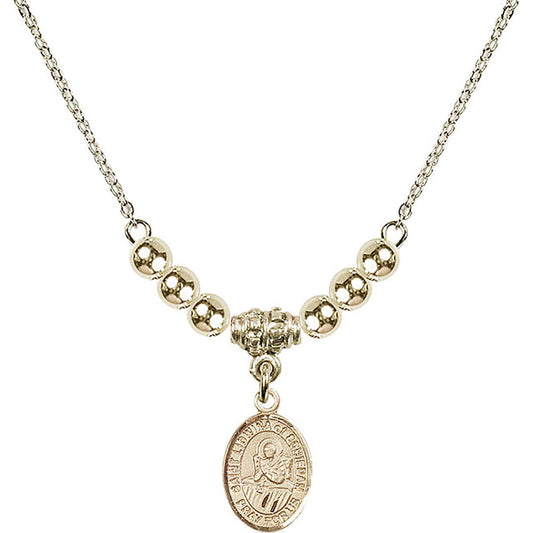 14kt Gold Filled Saint Lidwina of Schiedam Birthstone Necklace with Gold Filled Beads - 9297