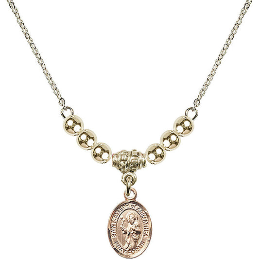 14kt Gold Filled Saint Joseph of Arimathea Birthstone Necklace with Gold Filled Beads - 9300