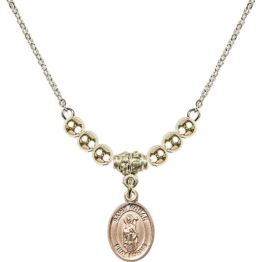 14kt Gold Filled Saint Ronan Birthstone Necklace with Gold Filled Beads - 9315