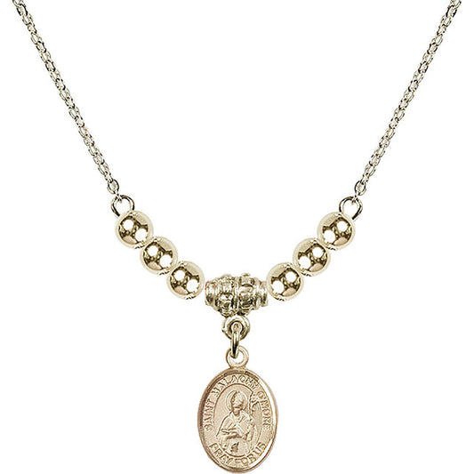 14kt Gold Filled Saint Malachy O'More Birthstone Necklace with Gold Filled Beads - 9316