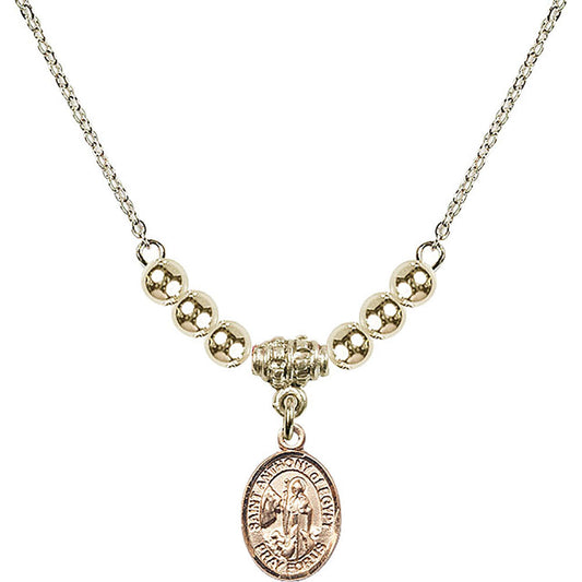 14kt Gold Filled Saint Anthony of Egypt Birthstone Necklace with Gold Filled Beads - 9317