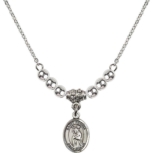 Sterling Silver Saint Regina Birthstone Necklace with Sterling Silver Beads - 9335